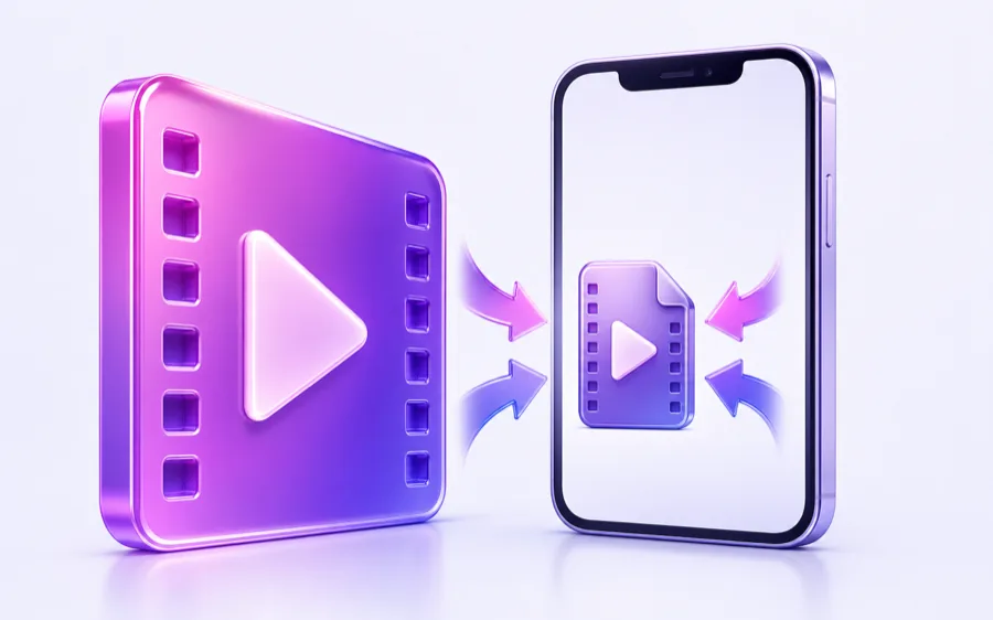 Compressing a video on iPhone with ConvertEase